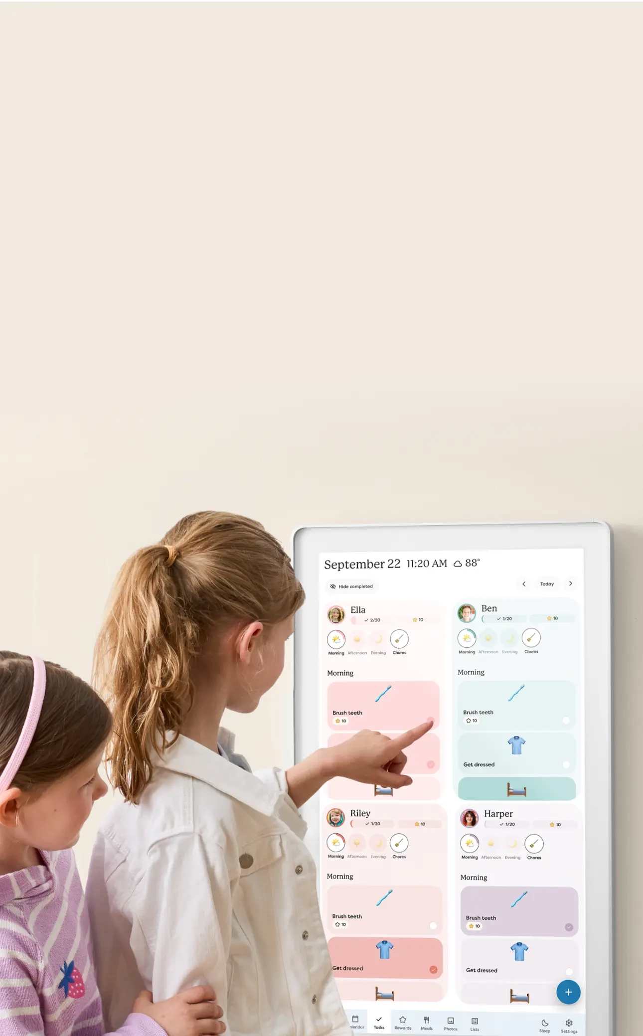 Skylight Calendar Max displayed on wall